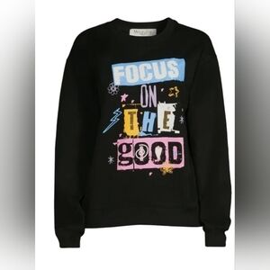 Wound Up Black Graphic Crewneck Sweater